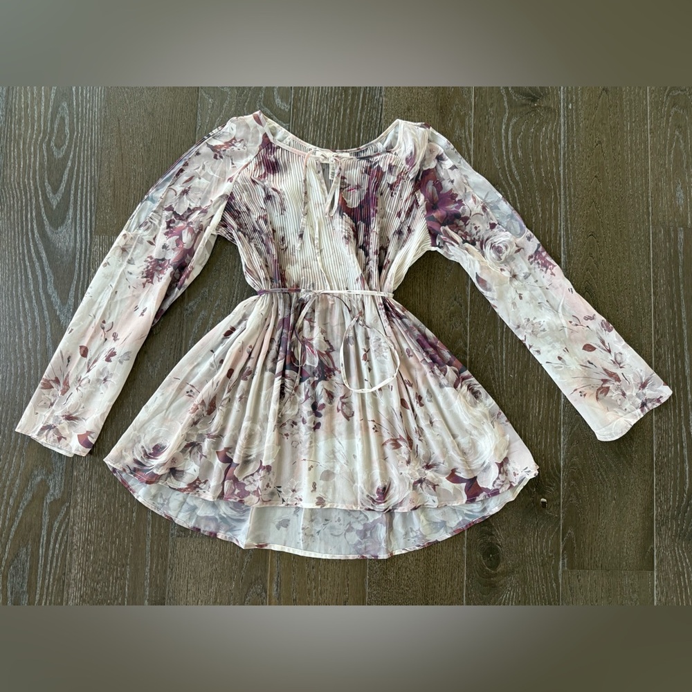 Jessica Simpson Maternity Floral Chiffon Tunic Top